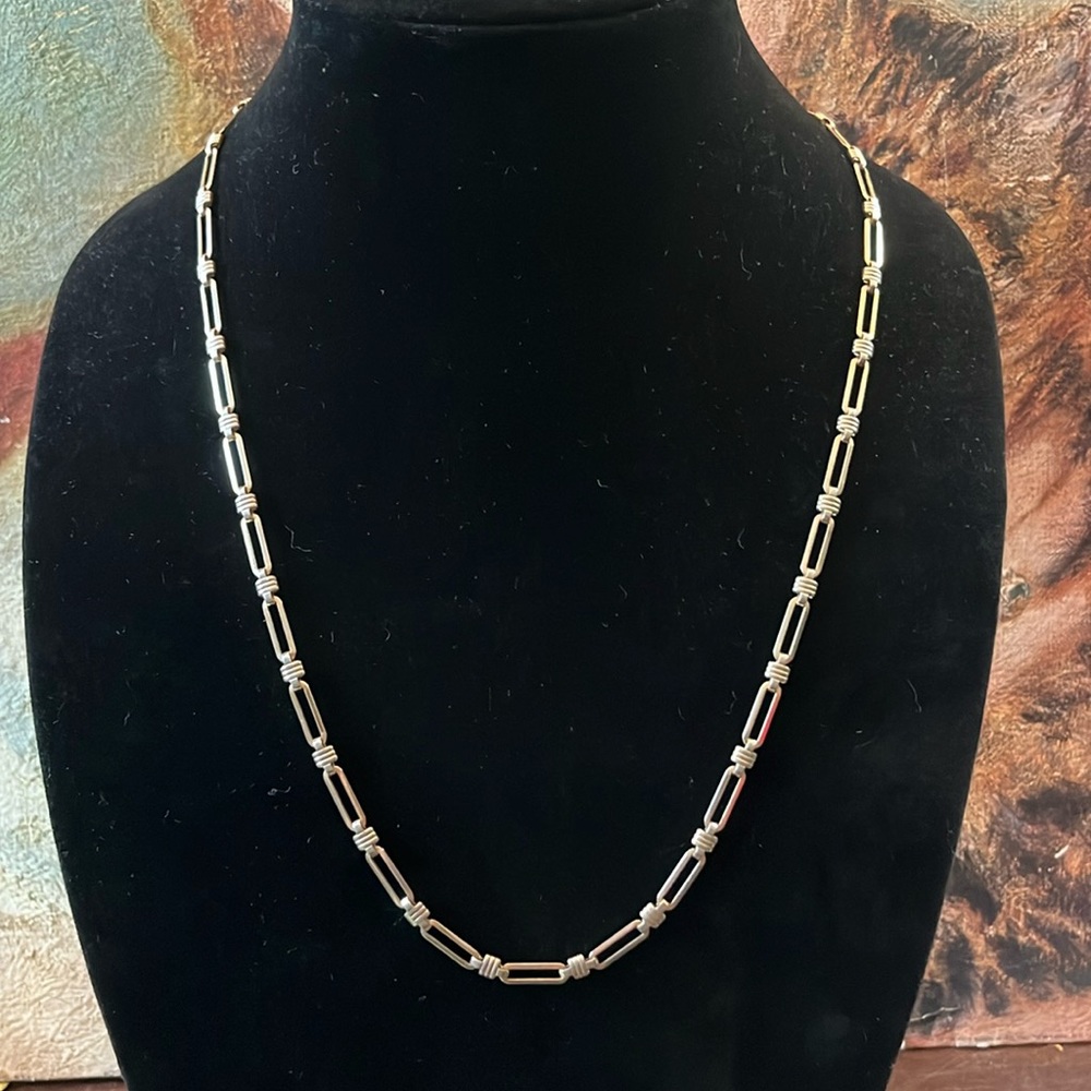 Paper Clip Style Necklace Marked 14k GF